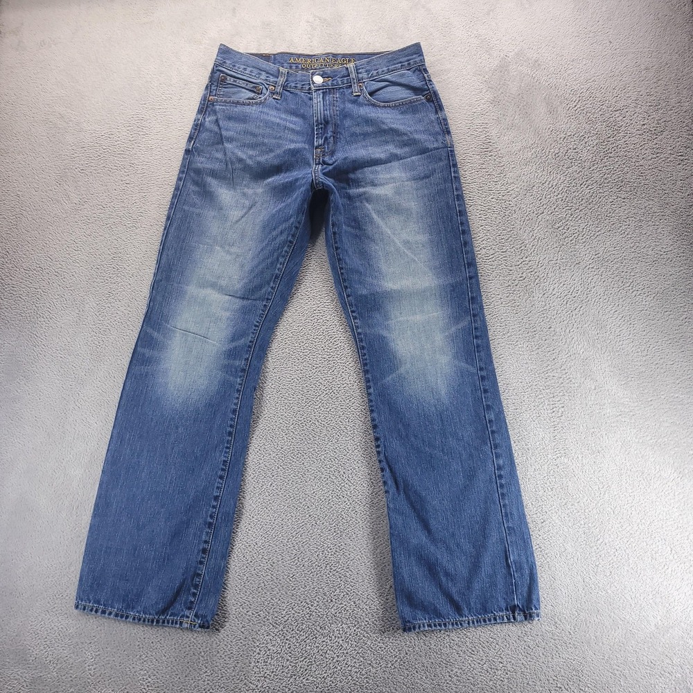 American Eagle Jeans Mens 32x31 Blue Bootcut Faded Dark Wash Y2K Preppy